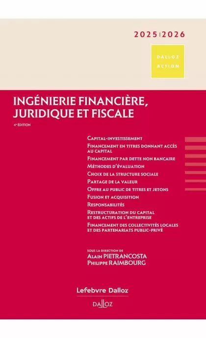 Ingénierie financière, juridique et fiscale 2025/2026