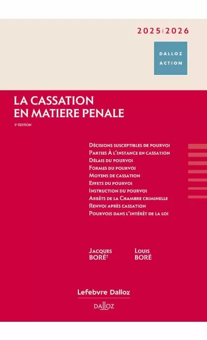 La cassation en matière pénale 2025/2026