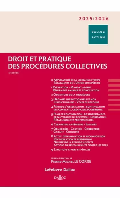 Droit et pratique des procédures collectives 2025/2026