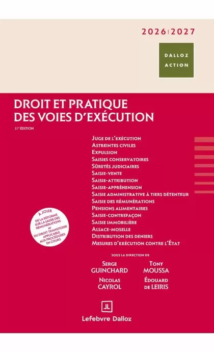Droit et pratique des voies d'exécution 2026/2027