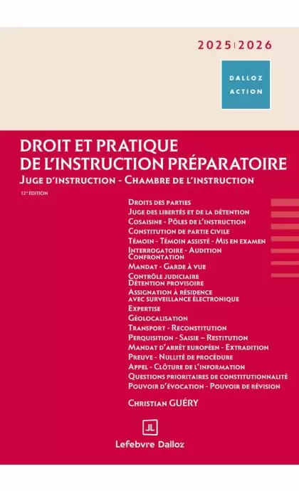 Droit et pratique de l'instruction préparatoire 2025/2026