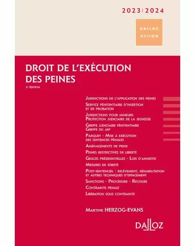 Droit de l'exécution des peines 2023/2024