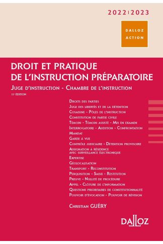 Droit et pratique de l'instruction préparatoire 2022/23