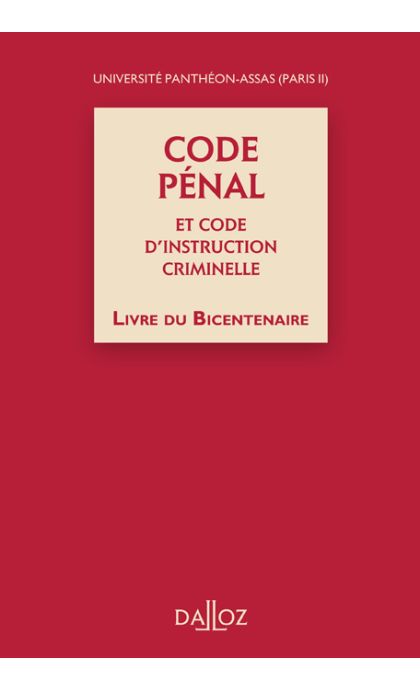 Code pénal et Code d'instruction criminelle