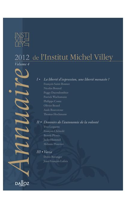 Annuaire de l'Institut Michel Villey 2012