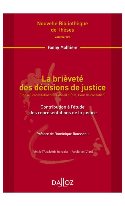 La brièveté des décisions de justice. Volume 125