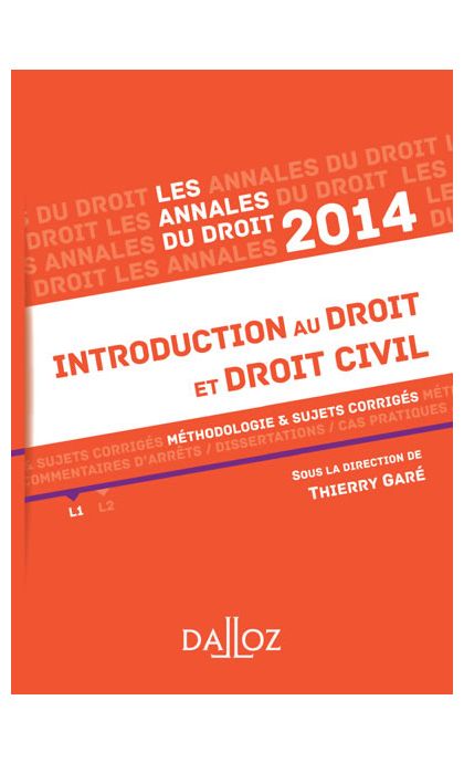 Annales Introduction au droit et droit civil 2014