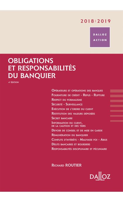 Obligations et responsabilités du banquier 2018/2019