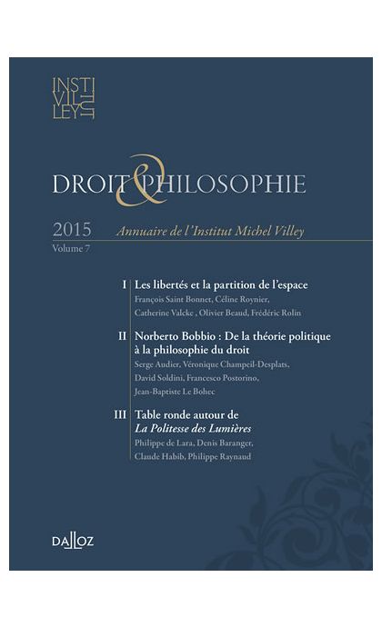 Droit Philosophie. Annuaire de l'Institut Michel Villey 2015