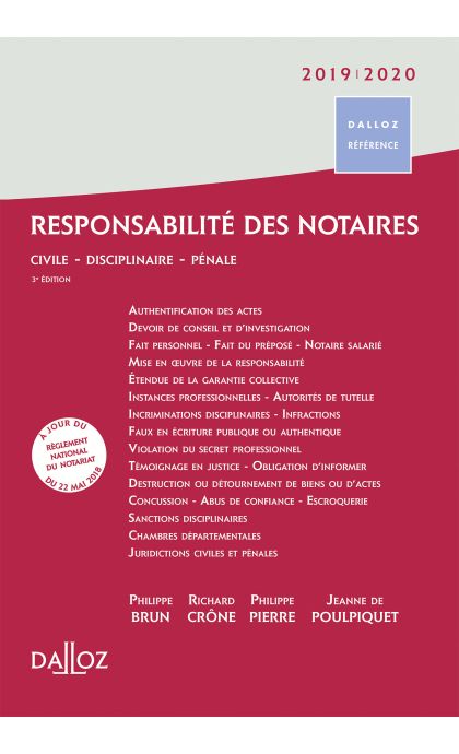 Responsabilité des notaires 2019/2020