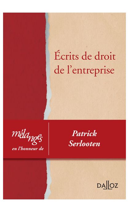 Mélanges en l'honneur de Patrick Serlooten