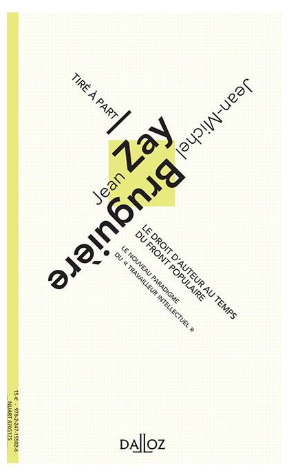 Le droit d'auteur au temps du Front populaire