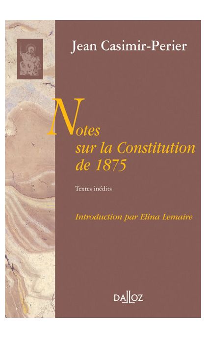 Notes sur la constitution de 1875