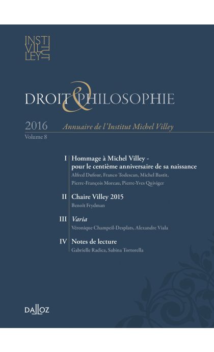 Annuaire de l'Institut Michel Villey 2016