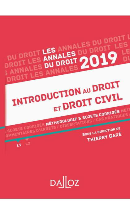 Annales Introduction au droit et droit civil 2019