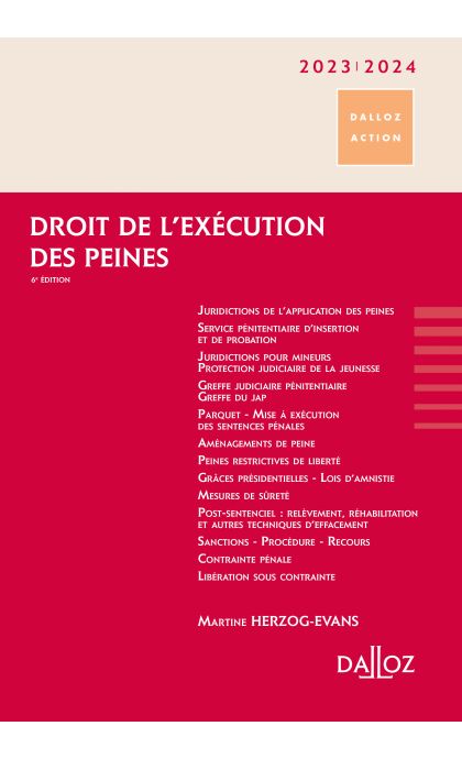 Droit de l'exécution des peines 2023/2024