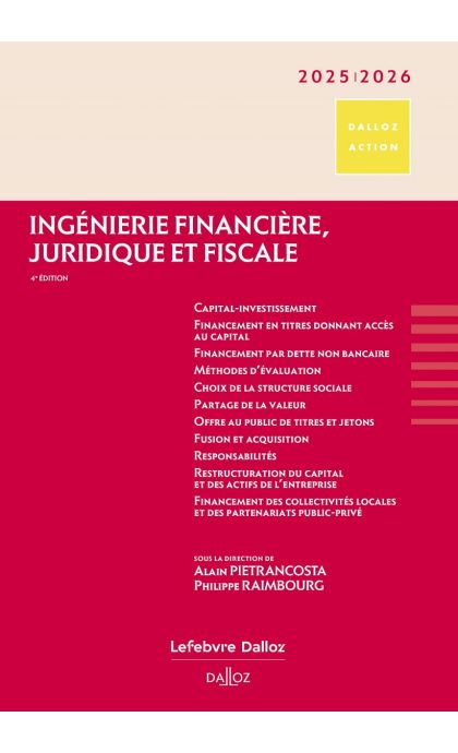 Ingénierie financière, juridique et fiscale 2025/2026