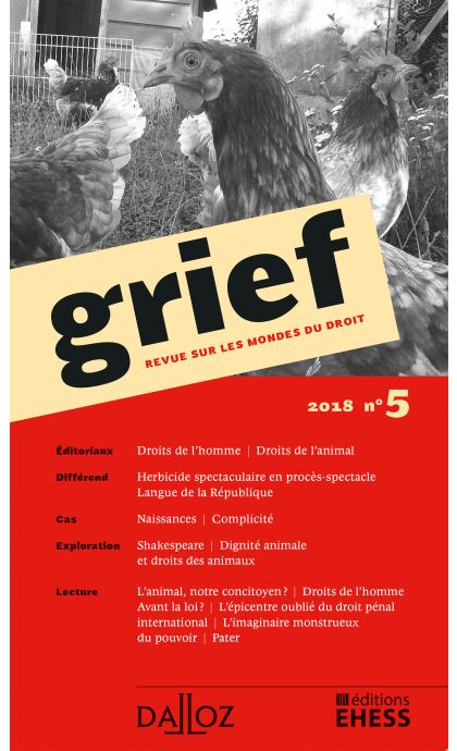 Grief. Revue sur les mondes du droit 2018 n°5