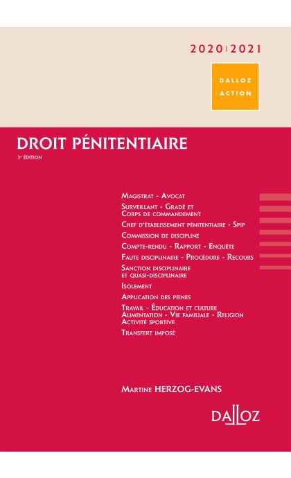 Droit pénitentiaire 2020/2021