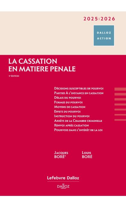 La cassation en matière pénale 2025/2026
