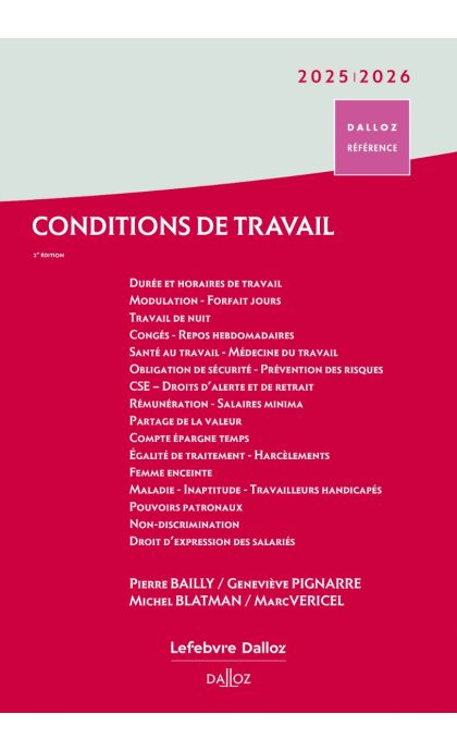 Conditions de travail 2025/26