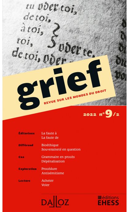 Grief, revue sur les mondes du droit n°9/2