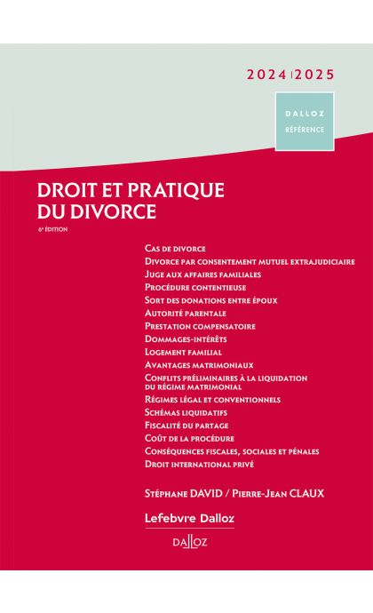 Droit et pratique du divorce 2024/2025