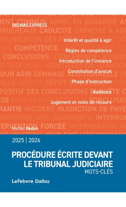 Procédure écrite devant le tribunal judiciaire 2025/2026