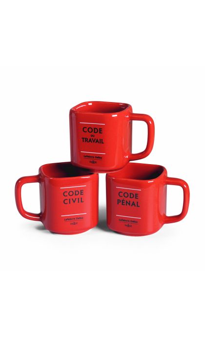 Set de 3 mini Tasses espresso Codes civil, pénal et travail