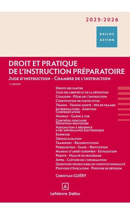 Droit et pratique de l'instruction préparatoire 2025/2026