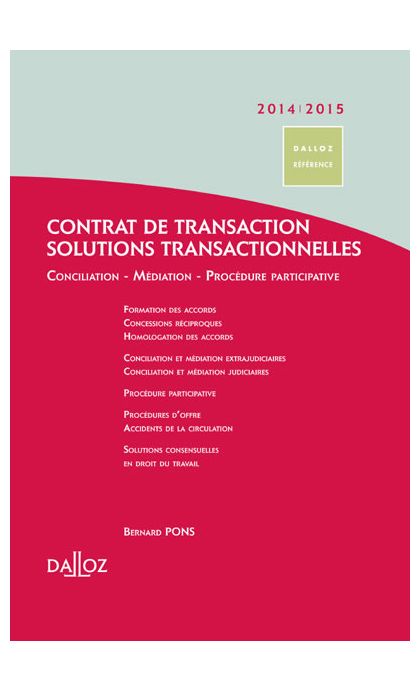 Contrat de transaction - Solutions transactionnelles 2014/2015