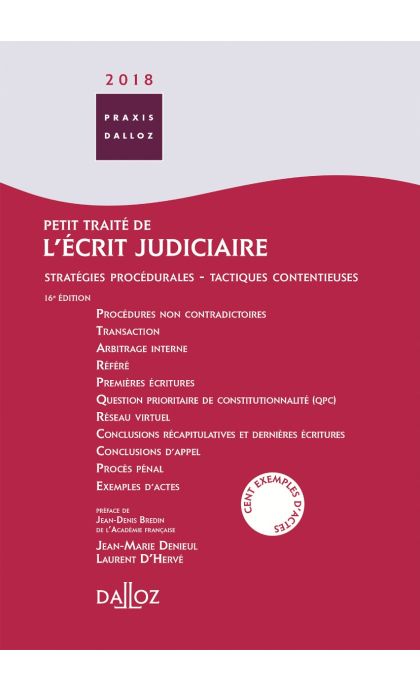 Petit traité de l'écrit judiciaire 2018