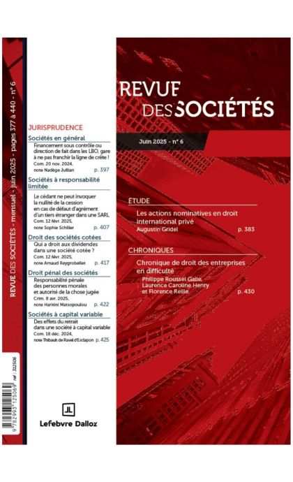 Revue des sociétés