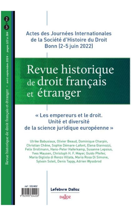 Revue historique de droit français et étranger 