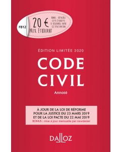 Code civil 2020 annoté. Édition limitée