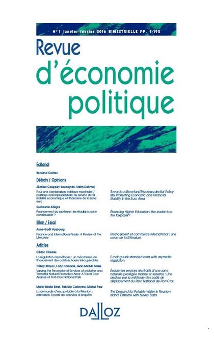 Revue d'économie politique (-50% sur votre Revue 2021)