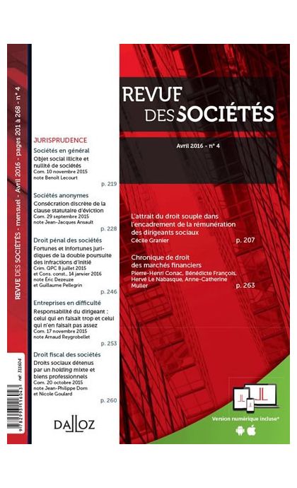 Revue des sociétés (-50% sur votre Revue 2021)