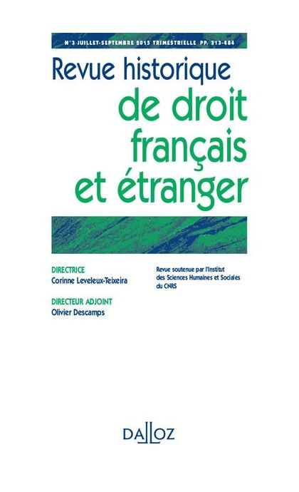 Revue historique de droit français et étranger (Abonnement 2023)