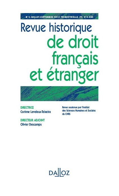 Revue historique de droit français et étranger 