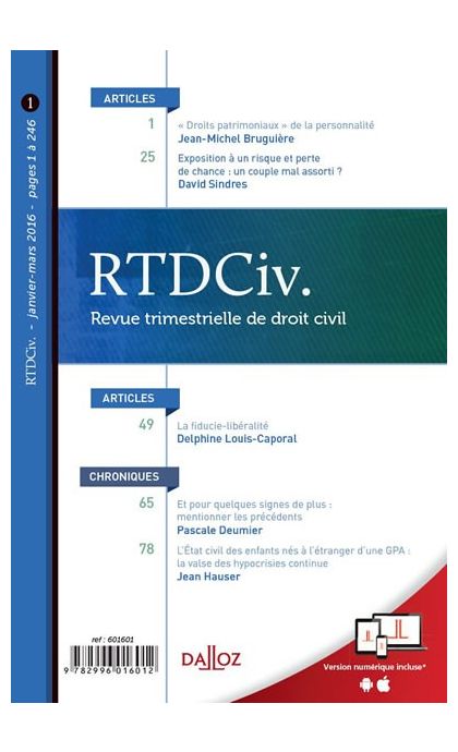 RTD Civ. (-50% sur votre Revue 2021)