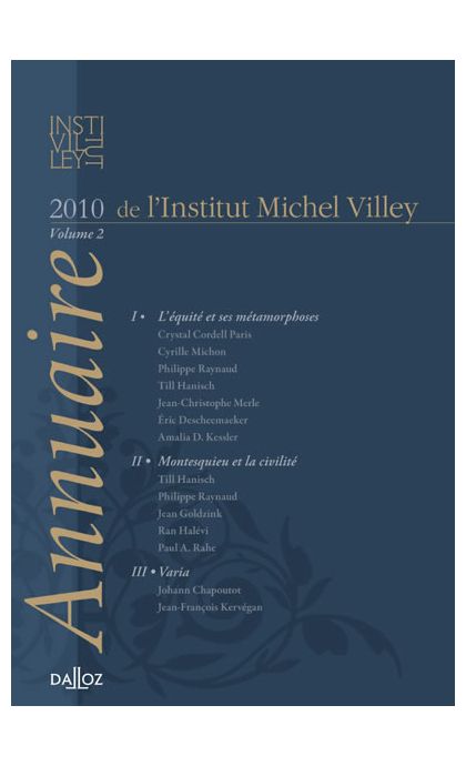 Annuaire de l'Institut Michel Villey. Volume 2 - 2010