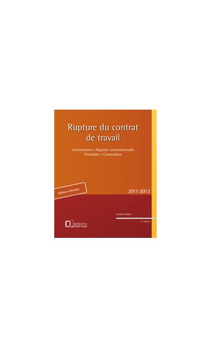 Rupture du contrat de travail 2011/2012