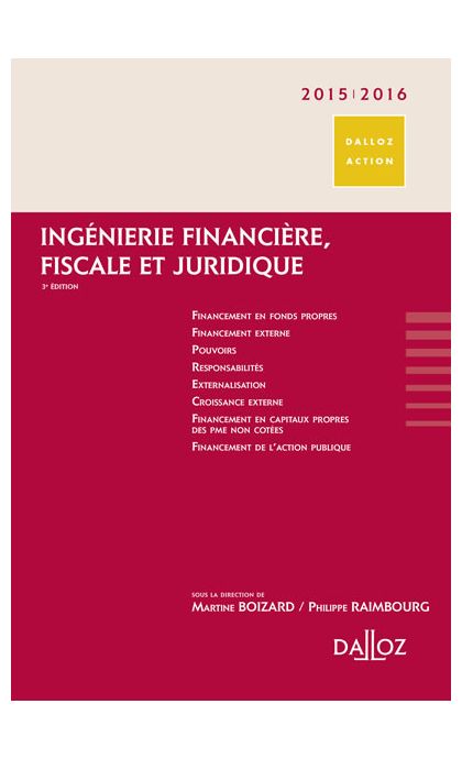 Ingénierie financière, fiscale et juridique 2015/2016