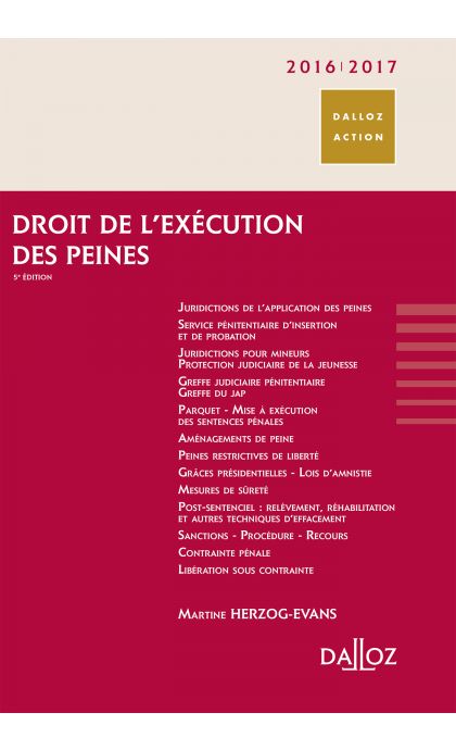 Droit de l'exécution des peines 2016/2017