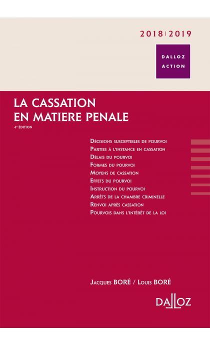 La cassation en matière pénale. 2018/2019
