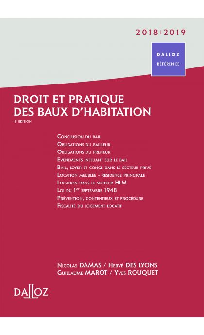 Droit et pratique des baux d'habitation 2018/19