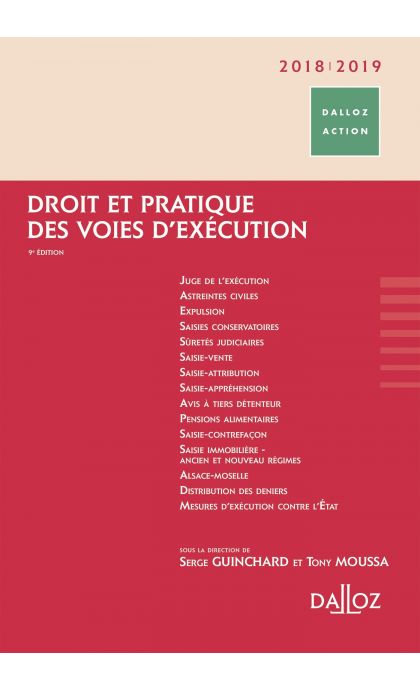 Droit et pratique des voies d'exécution 2018/2019
