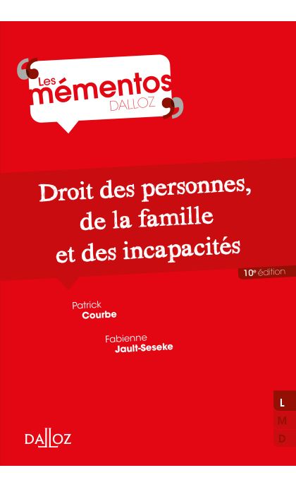 Droit des personnes, de la famille et incapacités