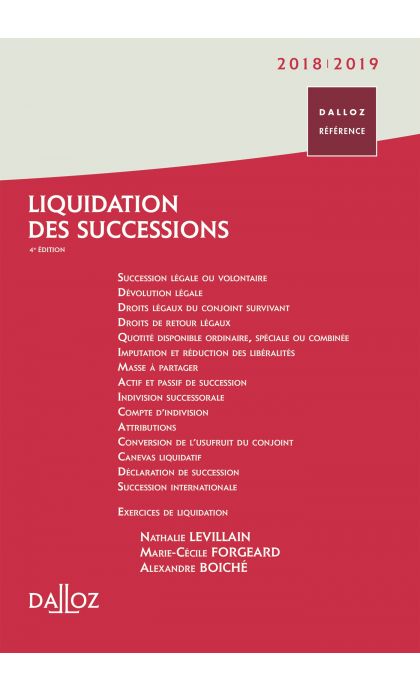 Liquidation des successions 2018/2019