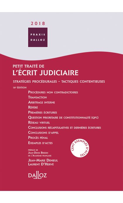 Petit traité de l'écrit judiciaire 2018